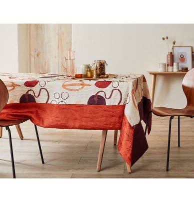 Nappe taffetas froissé Abstract roux José Houel