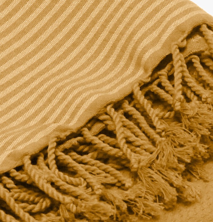 Fouta Nid d'abeille curry Vent du Sud - Blancollection