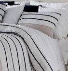 Couvre-lit matelassé et ses housses coussins Valerian marine Antilo - Blancollection
