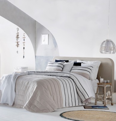 Couvre lit matelassé Valerian marine Antilo