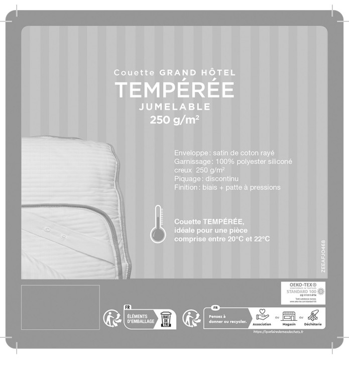 Couette Fjord 4 saisons 250g/m2 + 150g/m2 - Blancollection
