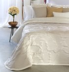 Couvre lit jacquard Caitlin écru Reig Marti - Blancollection