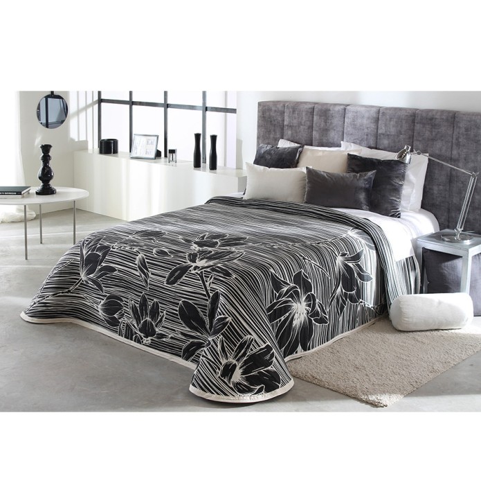 Couvre lit jacquard Charbone noir Reig Marti - Blancollection