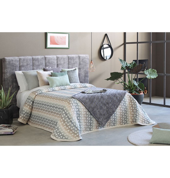 Couvre lit jacquard Murphy gris beige Reig Marti - Blancollection