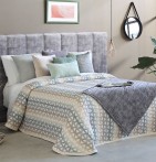 Couvre lit jacquard Murphy gris beige Reig Marti - Blancollection