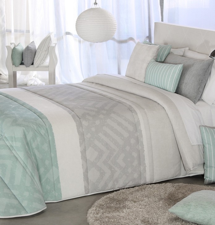 Coussin velours Darcy gris crème Reig Marti - Blancollection