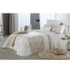 Couvre lit matelassé jacquard Posse lin Reig Marti - Blancollection