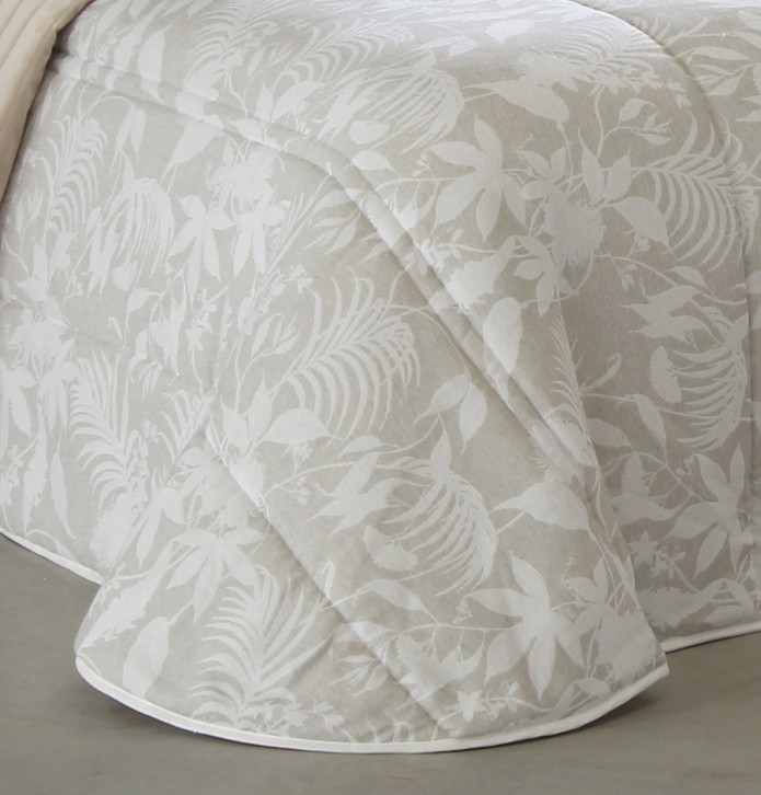 Couvre lit matelassé jacquard Posse lin Reig Marti - Blancollection