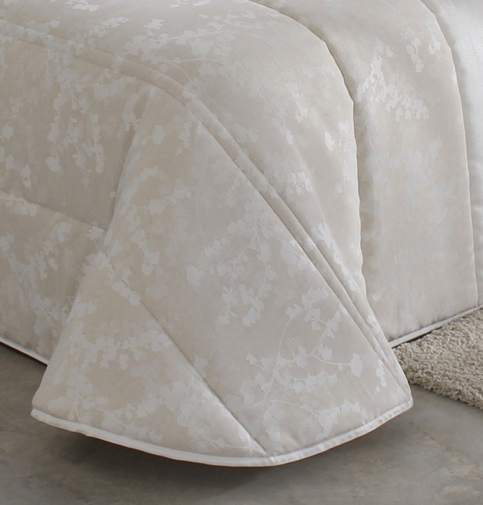Couvre lit matelassé jacquard Perich lin Reig Marti - Blancollection