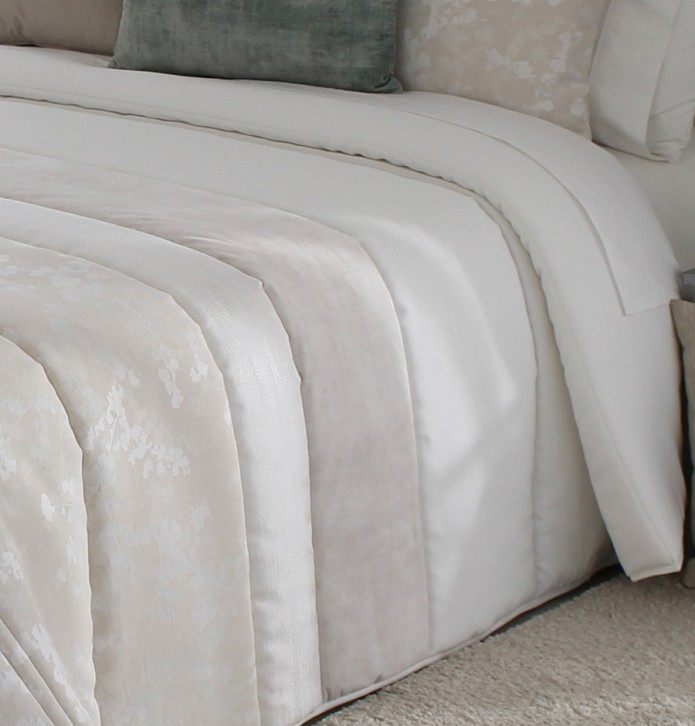 Couvre lit matelassé jacquard Perich lin Reig Marti - Blancollection
