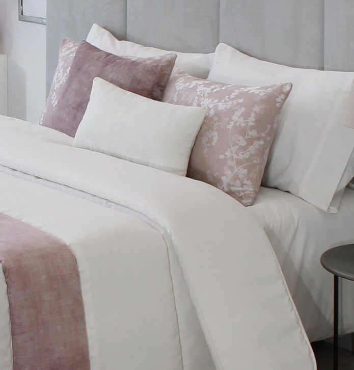 Couvre lit matelassé jacquard Perich mauve Reig Marti - Blancollection