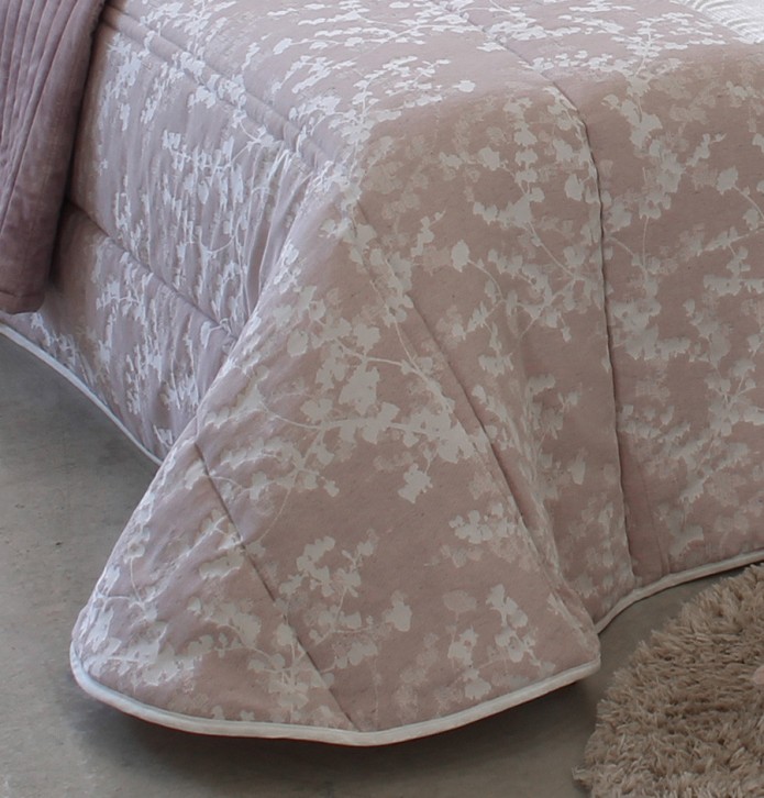Couvre lit matelassé jacquard Perich mauve Reig Marti - Blancollection