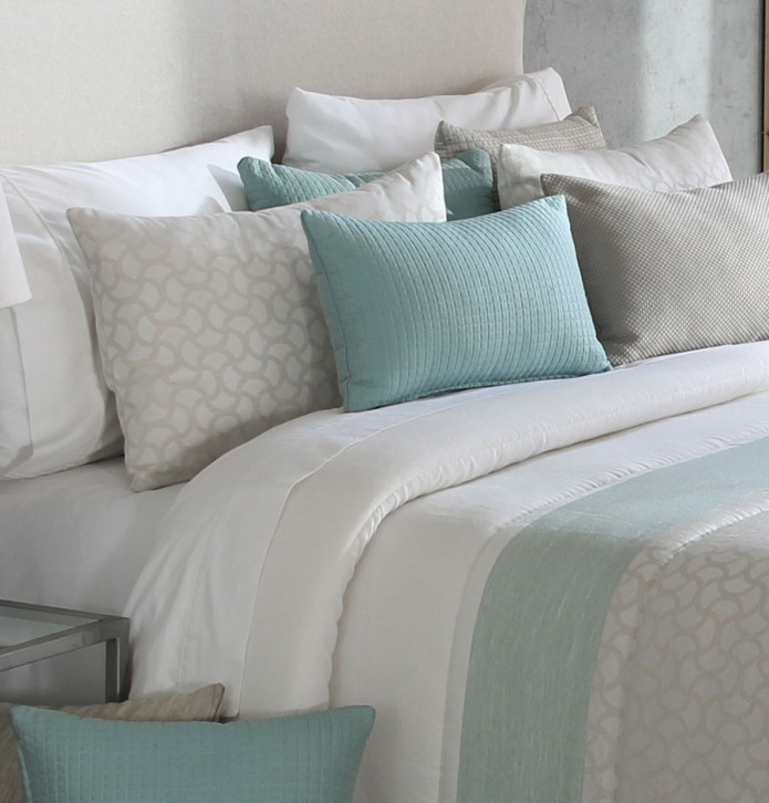 Couvre lit matelassé jacquard Puig bleu Reig Marti - Blancollection