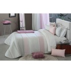Couvre lit matelassé jacquard Puig rose Reig Marti - Blancollection