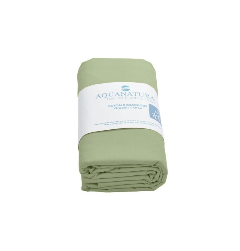 Drap-housse coton bio 8 coloris 180x200cm amande - aquanatura