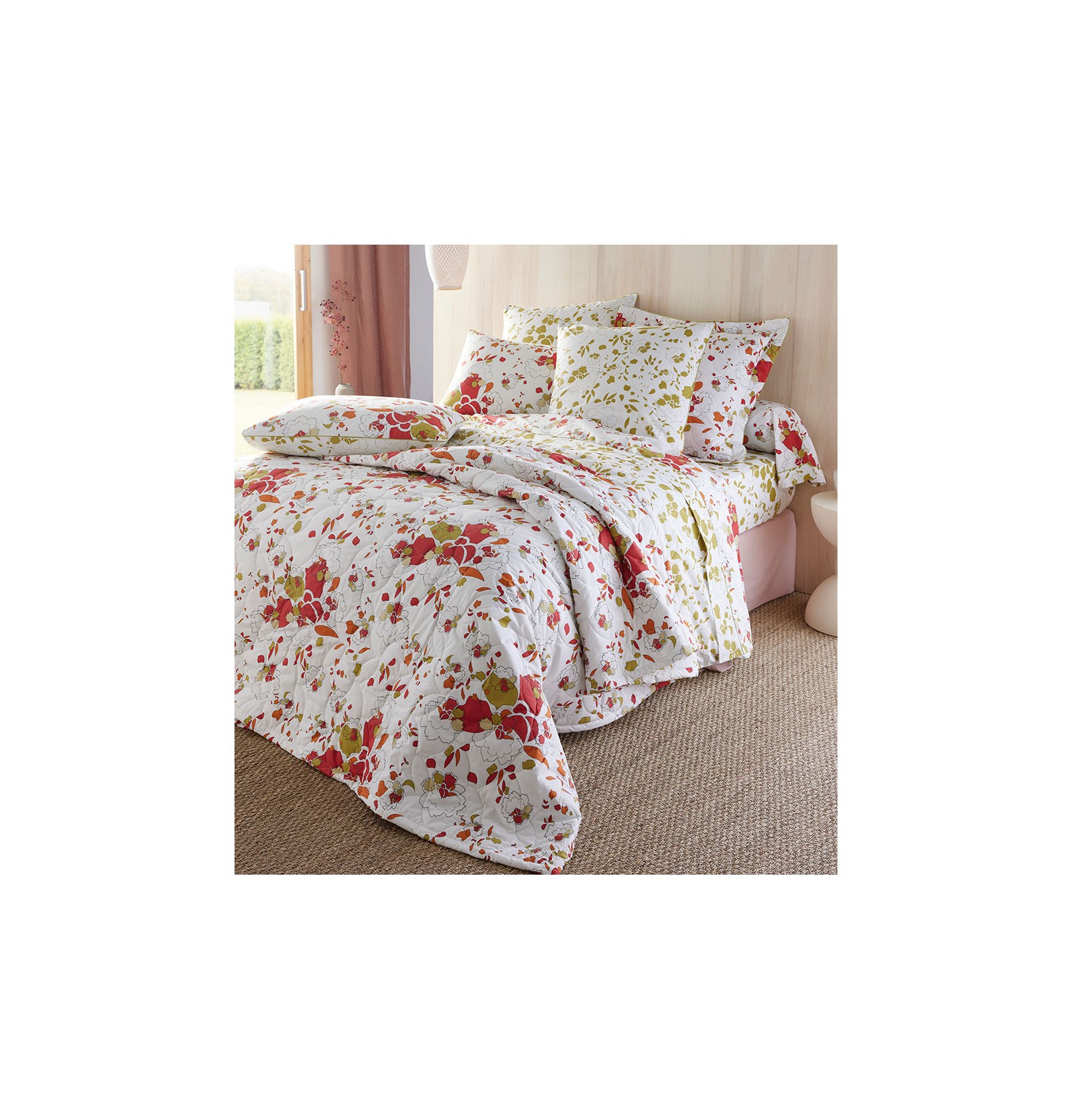 Drap-housse Twin XL En Percale De Coton Bio – Motif Floral – Poche Profonde 14 Pouces