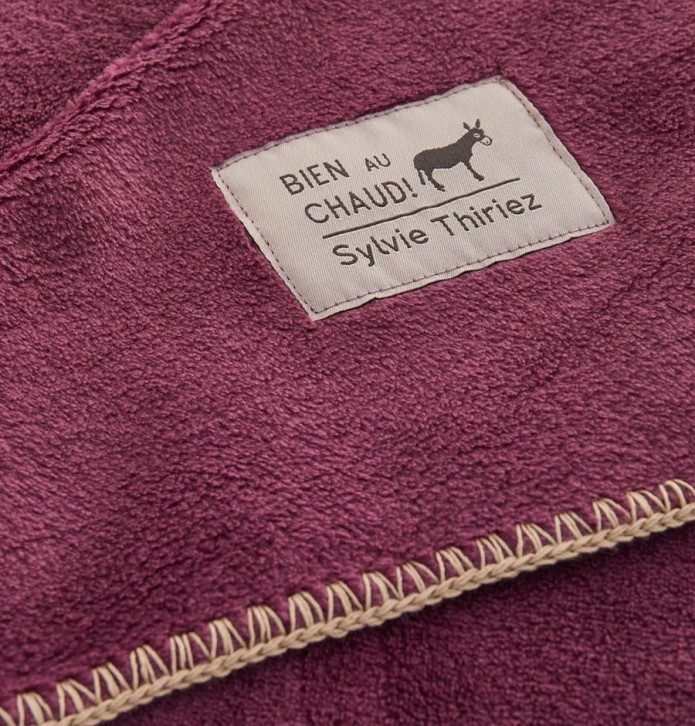Plaid polaire Bien au Chaud prune Sylvie Thiriez - Blancollection