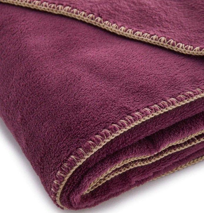 Plaid polaire Bien au Chaud prune Sylvie Thiriez - Blancollection