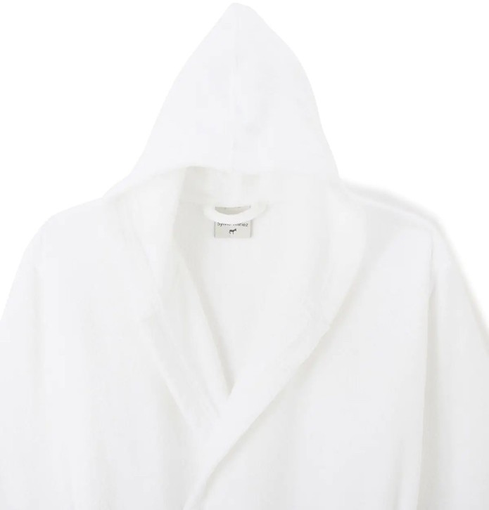 Peignoir éponge à capuche blanc Sylvie Thiriez - Blancollection