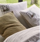 Taie d'oreiller percale Bonjour Sylvie Thiriez - Blancollection