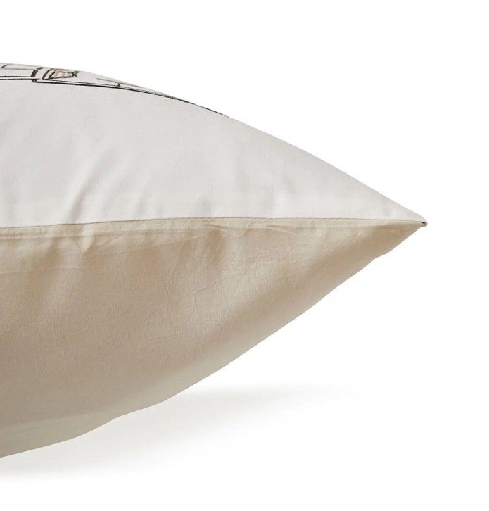 Taie d'oreiller percale Bonjour Sylvie Thiriez - Blancollection