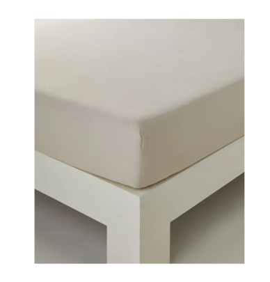Drap housse percale beige Sylvie Thiriez