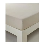 Drap housse percale beige Sylvie Thiriez - Blancollection