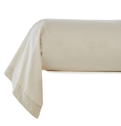 Taie de traversin percale beige Sylvie Thiriez