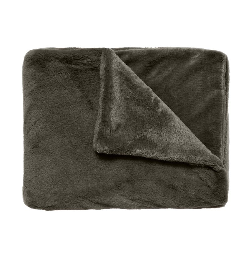 Plaid fausse fourrure woodland mousse - vent du sud