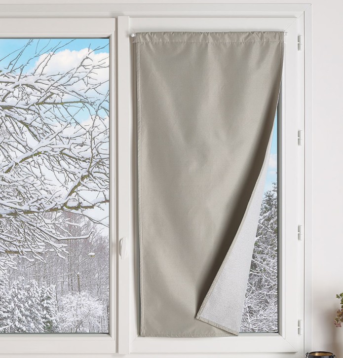 Paire de vitrages occultants thermiques Warmnight sable Qabane - Blancollection