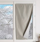 Paire de vitrages occultants thermiques Warmnight sable Qabane - Blancollection