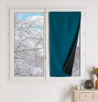Vitrage occultant thermique Warmnight bleu paon Qabane