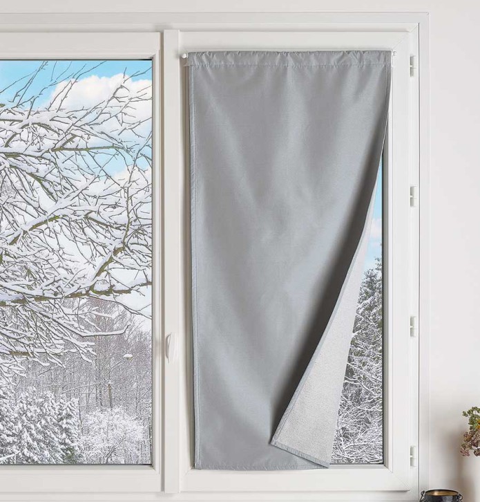 Paire de vitrages occultants thermiques Warmnight gris Qabane - Blancollection