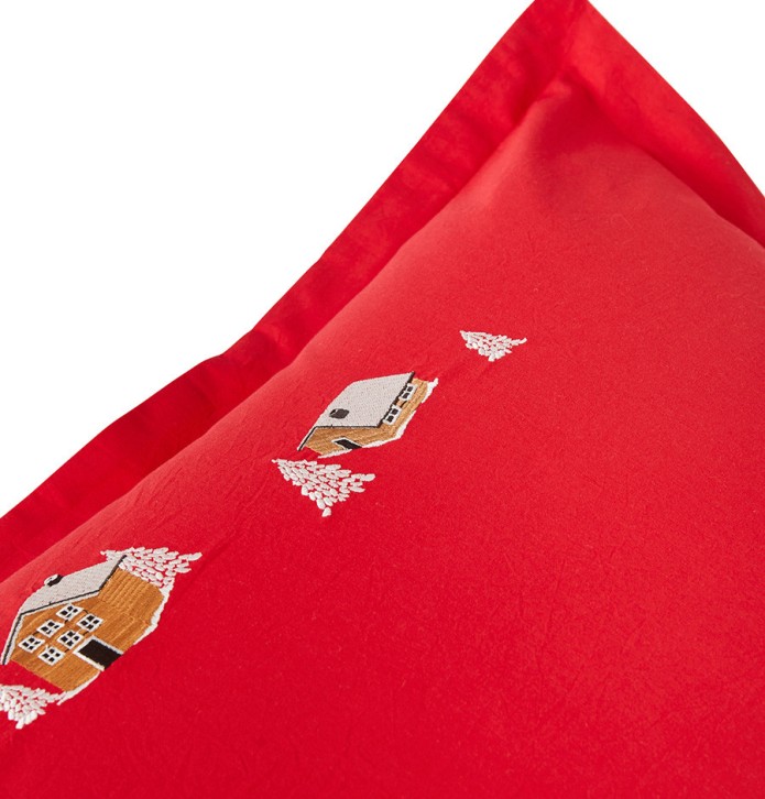 Taie d'oreiller percale Au coeur de la vallée Sylvie Thiriez - Blancollection