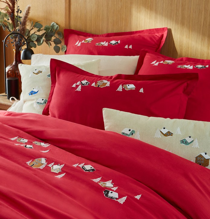 Housse de couette percale Au coeur de la vallée Sylvie Thiriez - Blancollection