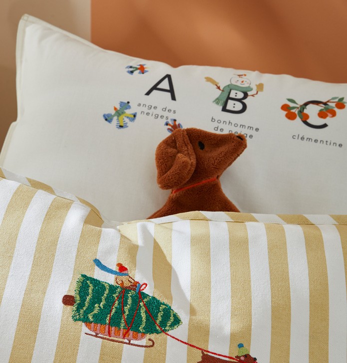 Taie d'oreiller Vacances d'hiver Sylvie Thiriez - Blancollection