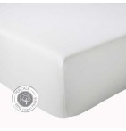 Drap housse percale blanc grands bonnets 40cm Tradilinge
