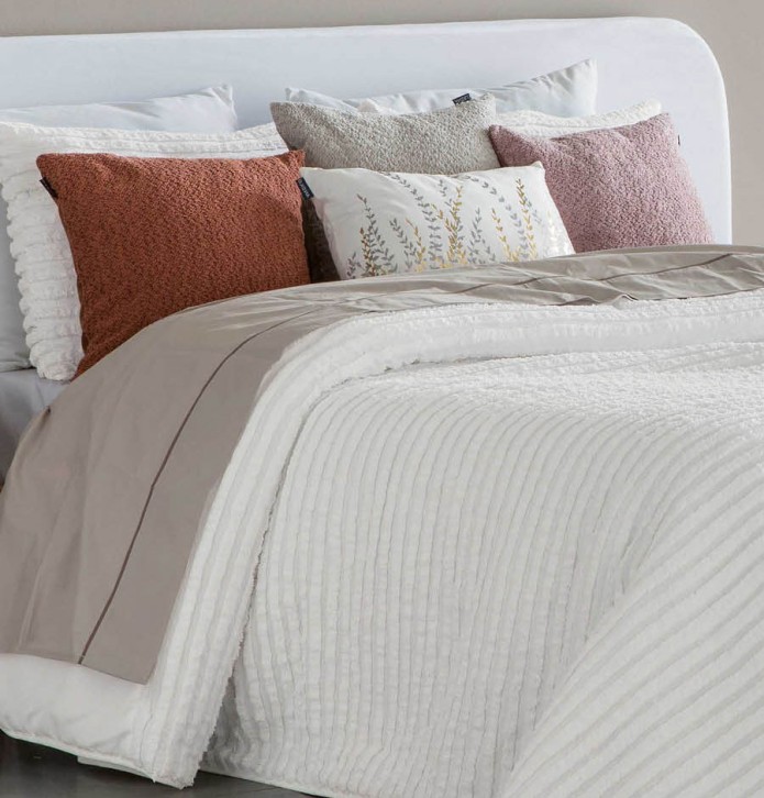 Couvre lit matelassé Mery blanc Antilo - Blancollection