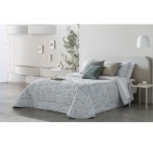 Couvre-lit matelassé et ses housses coussins Lerici gris Antilo - Blancollection