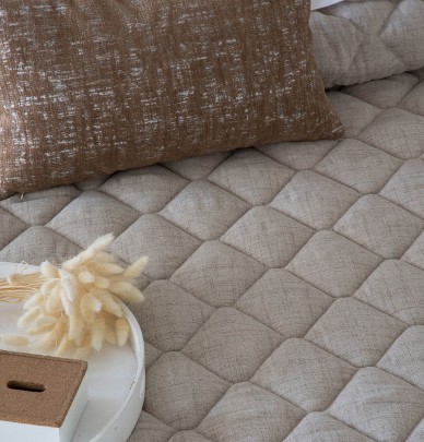 Couvre lit matelassé Rustik beige Antilo