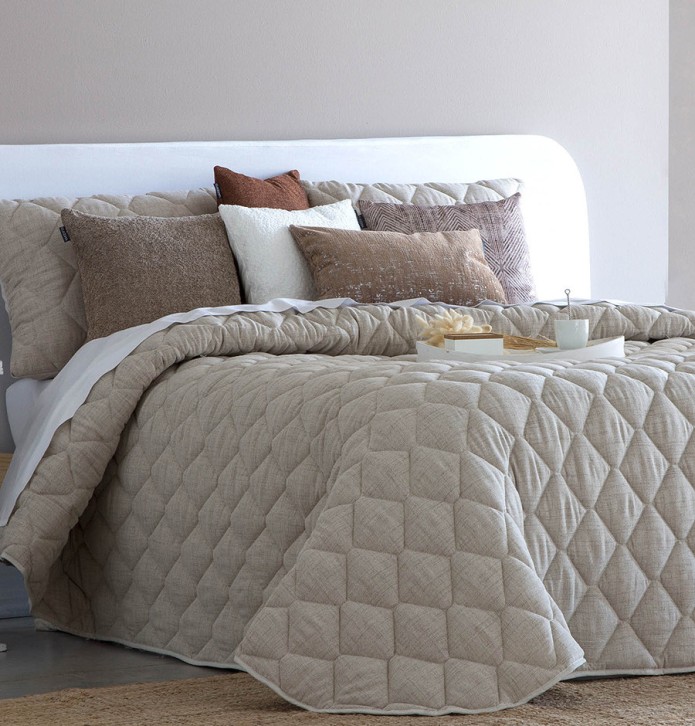 Couvre lit matelassé Rustik beige Antilo