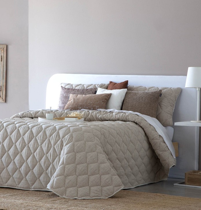 Couvre lit matelassé Rustik beige Antilo