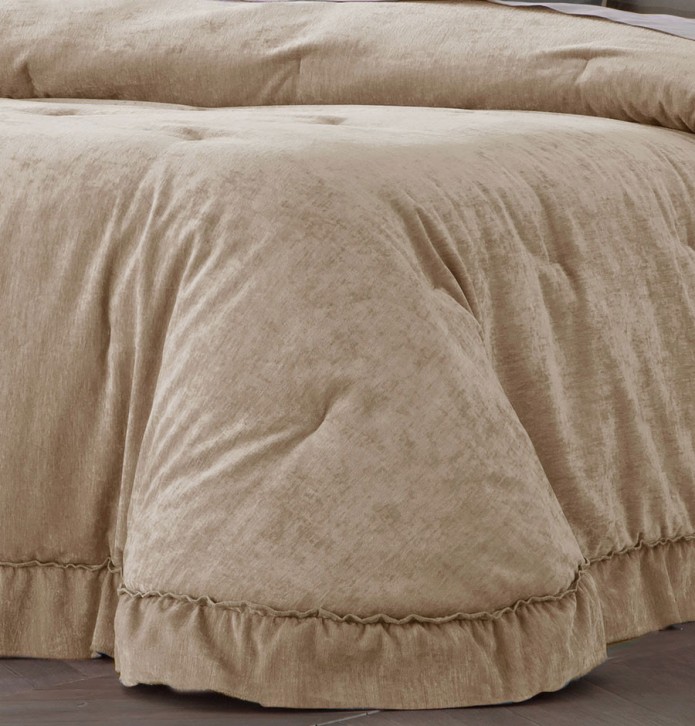 Couvre-lit velours matelassé Isla sable Antilo - Blancollection