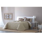 Couvre lit matelassé Rustik beige Antilo - Blancollection