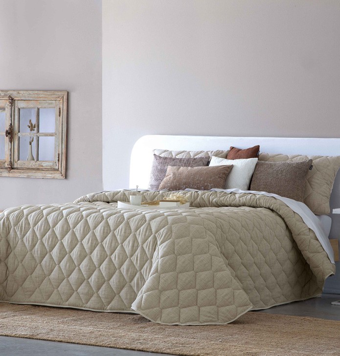 Housse coussin Rustik beige Antilo - Blancollection