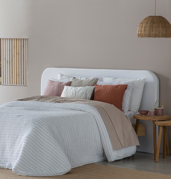 Couvre lit matelassé Mery blanc Antilo - Blancollection