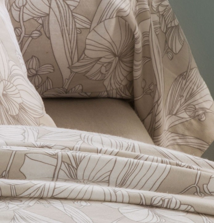 Drap housse flanelle nougat Tradilinge - Blancollection