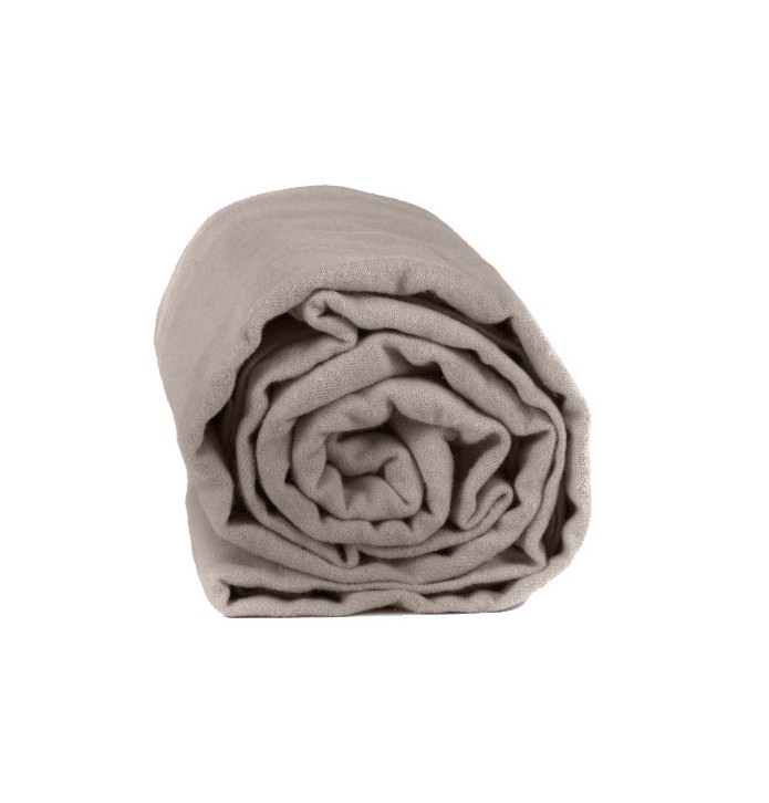 Drap housse flanelle gris souris Tradilinge
