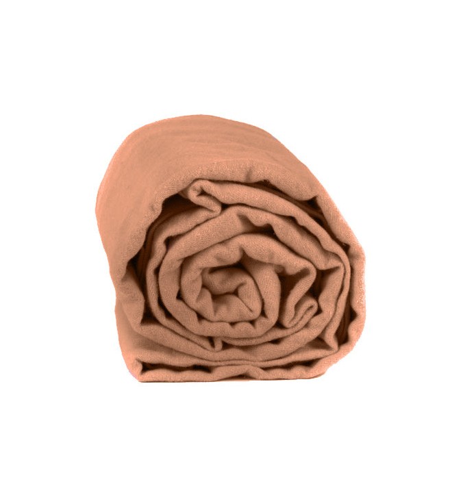 Drap housse flanelle noisette Tradilinge