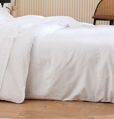 Housse de couette satin Grand Hotel blanc Tradilinge